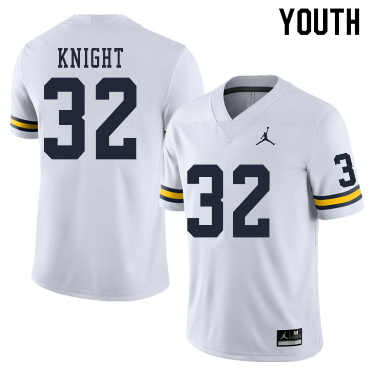 Youth #32 Nolan Knight Michigan Wolverines College Football Jerseys Sale-White
